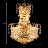 Modern Gold Dining Room Chandelier Light Fixture With Mushroom Crystal Shade 5/8 Lights 16/19.5 Wide