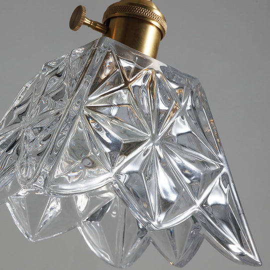 Scalloped Glass Pendant Light For Simple Dining Room Elegance