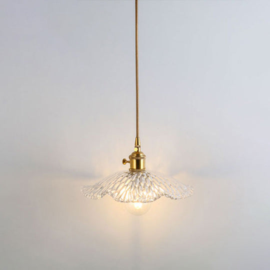 Clear Glass Pendant Lighting Fixture With Simplicity Shaded Hanging Light / X
