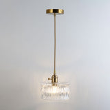 Shaded Pendant Light With Clear Textured Glass - Simplicity Series / Q