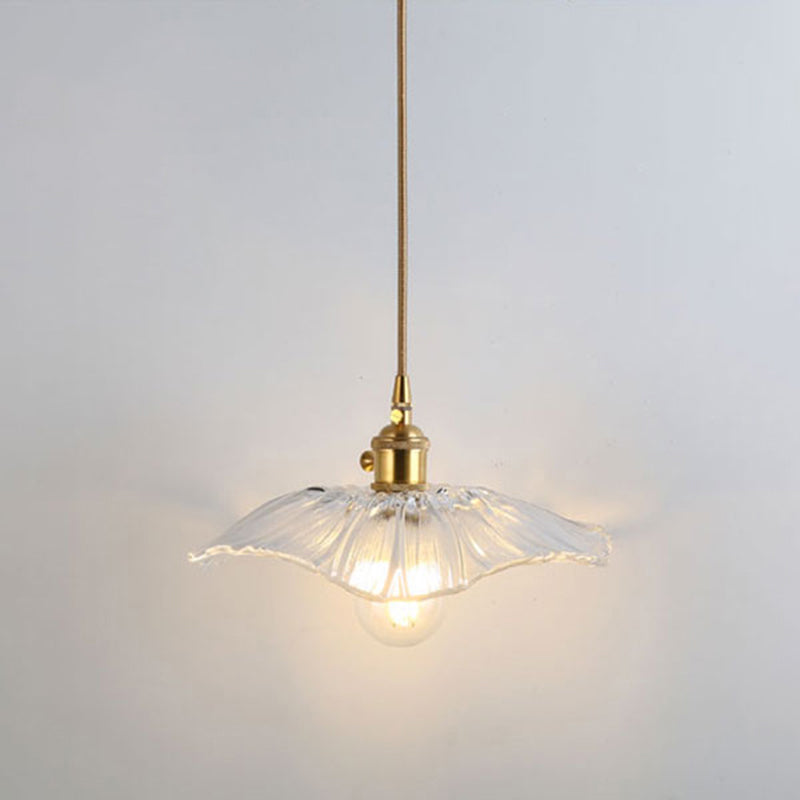 Clear Glass Pendant Lighting Fixture With Simplicity Shaded Hanging Light / B