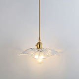 Shaded Pendant Light With Clear Textured Glass - Simplicity Series / B