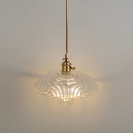 Shaded Pendant Light With Clear Textured Glass - Simplicity Series / K