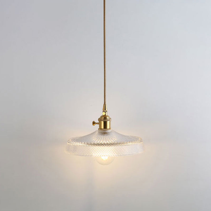 Clear Glass Pendant Lighting Fixture With Simplicity Shaded Hanging Light / P