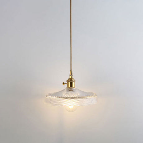 Shaded Pendant Light With Clear Textured Glass - Simplicity Series / P