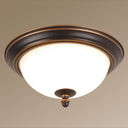Vintage Bell Flush Ceiling Light With Cream Glass - Led Mount Fixture Red - Black / 13’ Round
