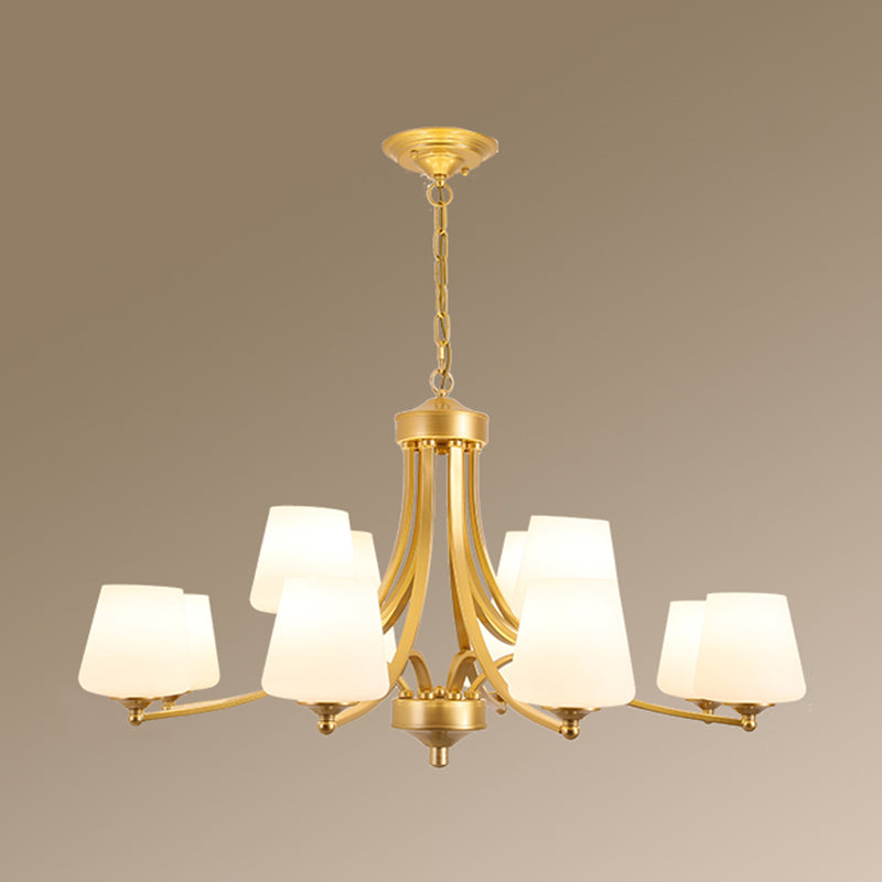 Classic Cream Glass Chandelier Pendant Light For Dining Rooms