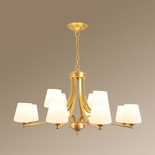 Classic Cream Glass Chandelier Pendant Light For Dining Rooms