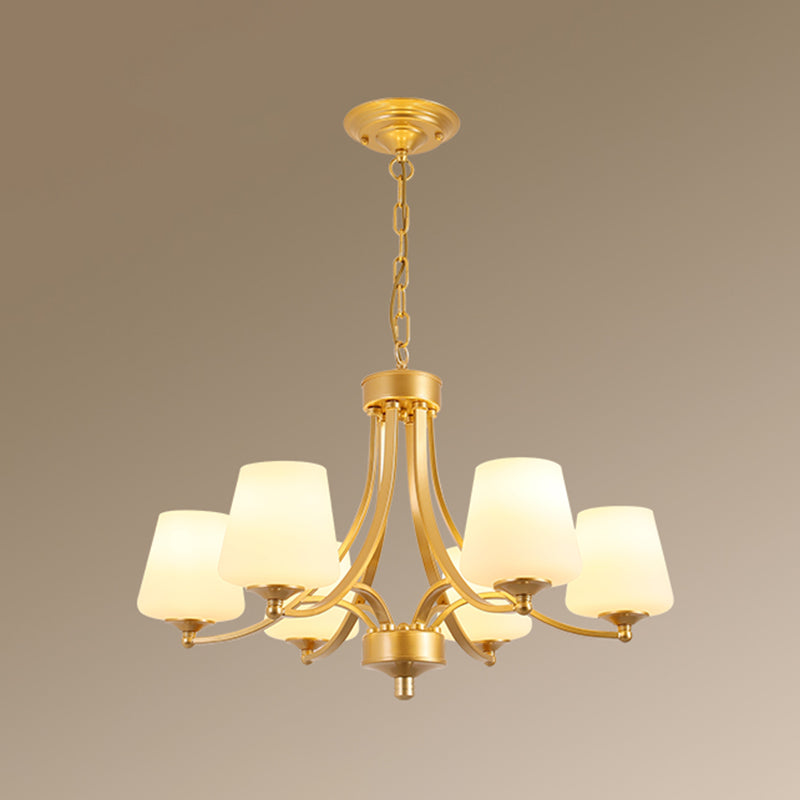 Classic Cream Glass Chandelier Pendant Light For Dining Rooms