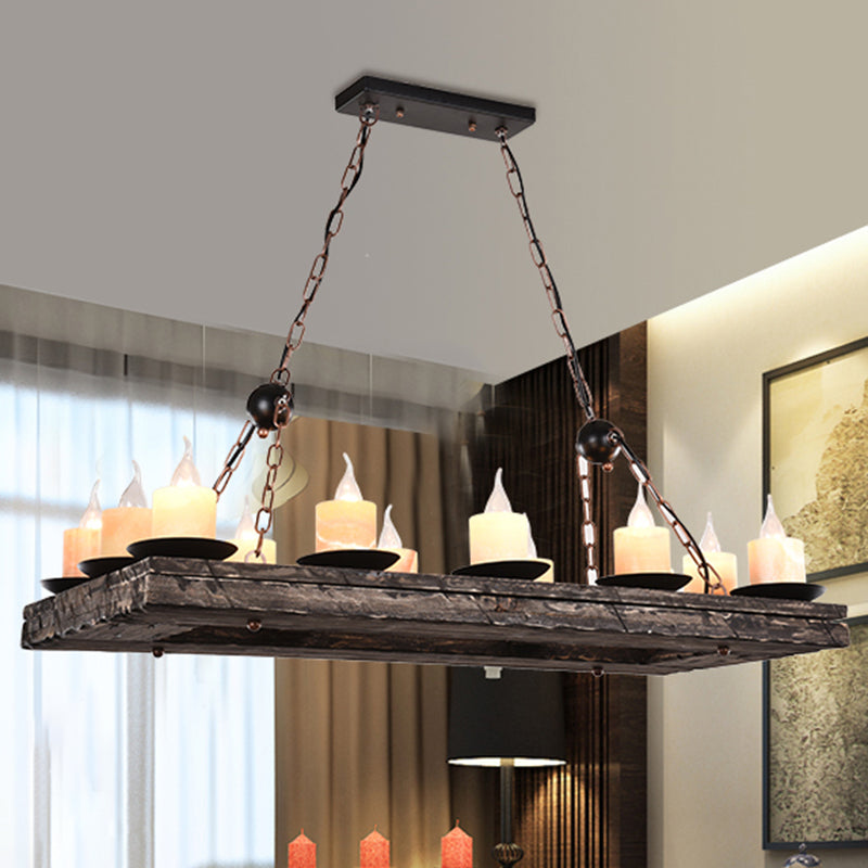 Iron Lantern Chandelier Antique Pendant Lighting For Commercial Restaurants With Wooden Accents