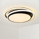 Modern Ultrathin Led Flush Mount Acrylic Round Ceiling Light For Living Room Black / 15’ Warm