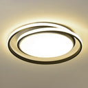 Simplicity Led Flush Mount Ceiling Light For Bedroom - Acrylic Round Design Black / 18’ Warm