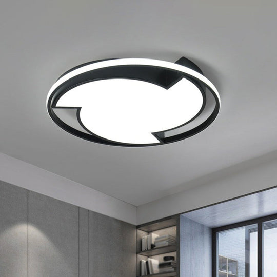 Contemporary Black Led Flush Mount Ceiling Light