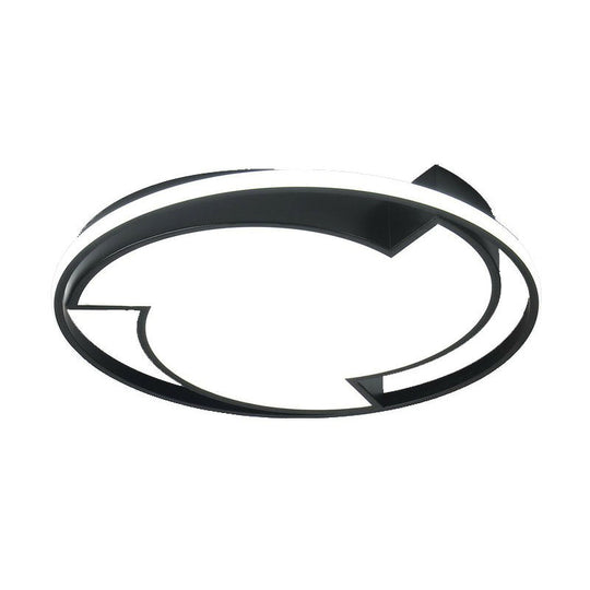 Contemporary Black Led Flush Mount Ceiling Light