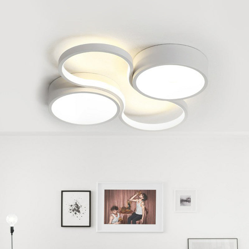 Sleek Study Room Led Flush Mount Ceiling Light - Acrylic Simplified White / 19.5’ Warm