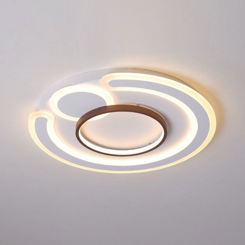 Nordic Style Led Coffee Flushmount Ceiling Light - Acrylic Circular Shape / 16.5 Warm