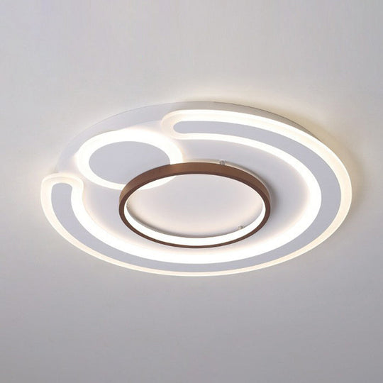 Nordic Style Led Coffee Flushmount Ceiling Light - Acrylic Circular Shape / 16.5’ Third Gear