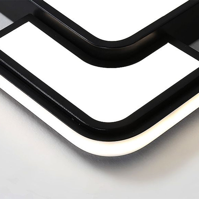 Led Simplicity Acrylic Flush Mount Ceiling Light - Black Bedroom Lighting