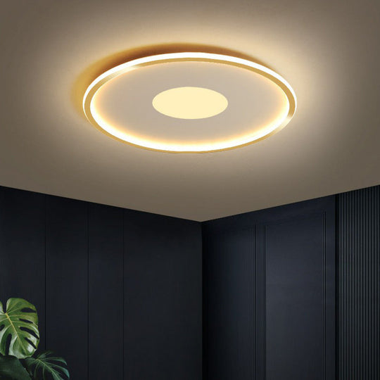 Extra - Thin Led Flush Mount Ceiling Light For Living Room - Modern Acrylic Design Gold / 12’ Warm