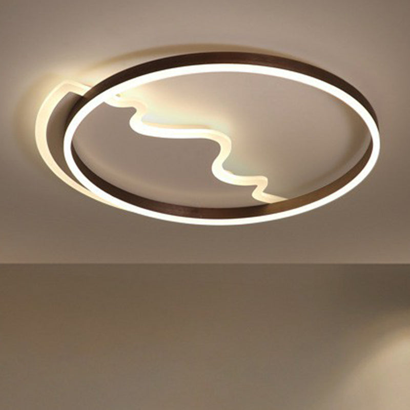 Minimalist Acrylic Led Flush Mount Ring Light For Living Room Coffee / 16.5 Third Gear