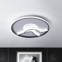 Black Sun & Mountain Nordic Flush Mount Led Lighting Fixture With Acrylic Shade / 16.5’ White