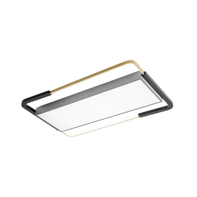 Sleek Geometric Acrylic Led Flush Mount Ceiling Light In Gold - Black
