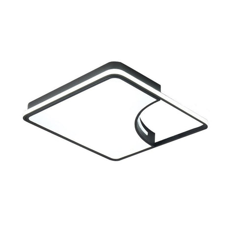 Modern Black Square Led Flush Mount Ceiling Light For Bedrooms