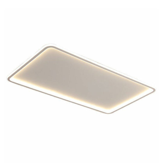 Modern Led Flush Mount Ceiling Light - Extra - Thin Aluminum Fixture In White