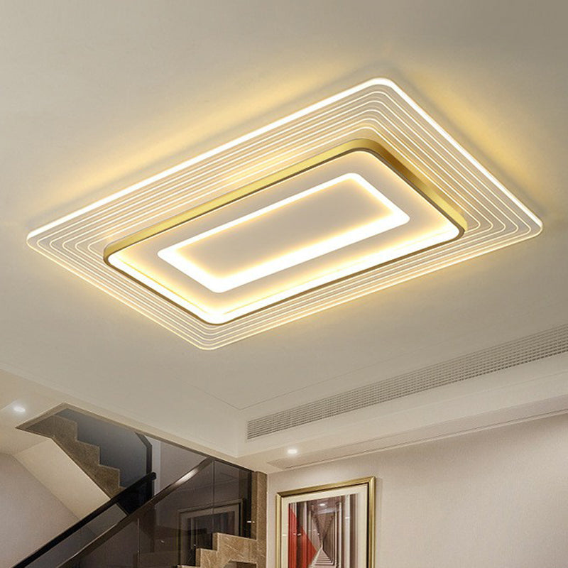 Golden Acrylic Led Flush Mount Light For Simplicity And Style In Living Room Gold / 31.5’ Warm