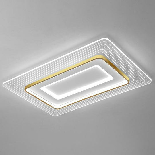 Golden Acrylic Led Flush Mount Light For Simplicity And Style In Living Room Gold / 31.5 White