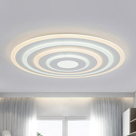 Ultra-Thin White Acrylic Led Ceiling Light - Contemporary Flush Mount Fixture / 19.5 Warm