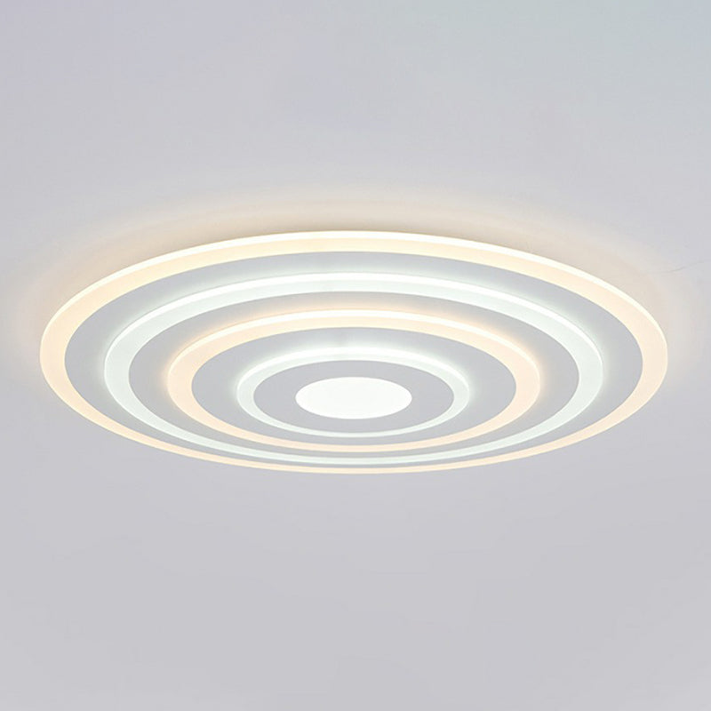 Ultra - Thin White Acrylic Led Ceiling Light - Contemporary Flush Mount Fixture