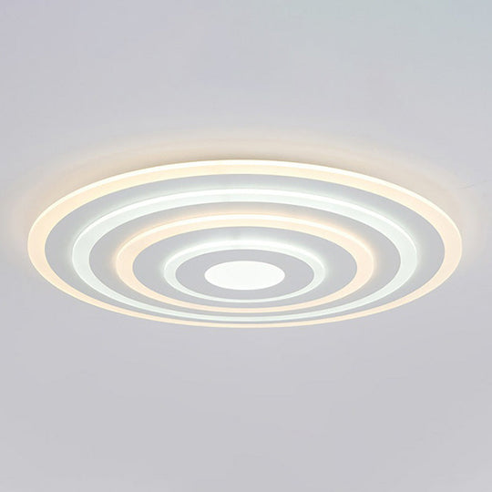 Ultra - Thin White Acrylic Led Ceiling Light - Contemporary Flush Mount Fixture