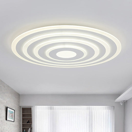 Ultra - Thin White Acrylic Led Ceiling Light - Contemporary Flush Mount Fixture / 19.5’ Third Gear