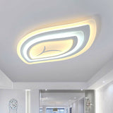 Simplicity Acrylic Living Room Led Flush Mount Ceiling Light In White