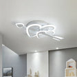 Nordic White Heart & Arrow Led Flush Mount For Bedroom Lighting / 12.5’