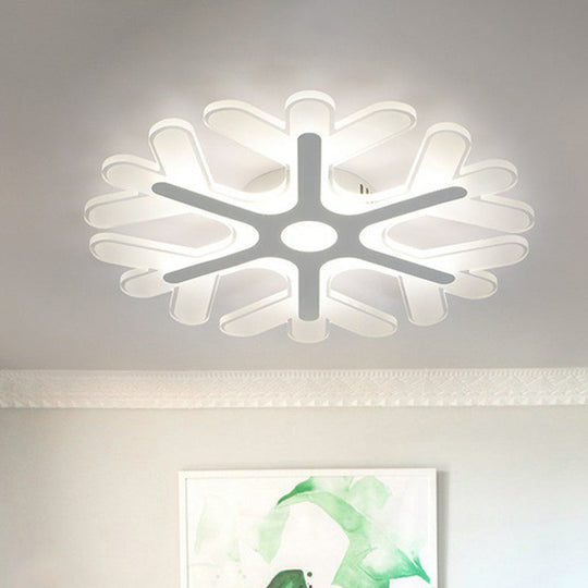 Modern Acrylic Led Snowflake Flush Mount Ceiling Light For Living Room Clear / 15.5 White