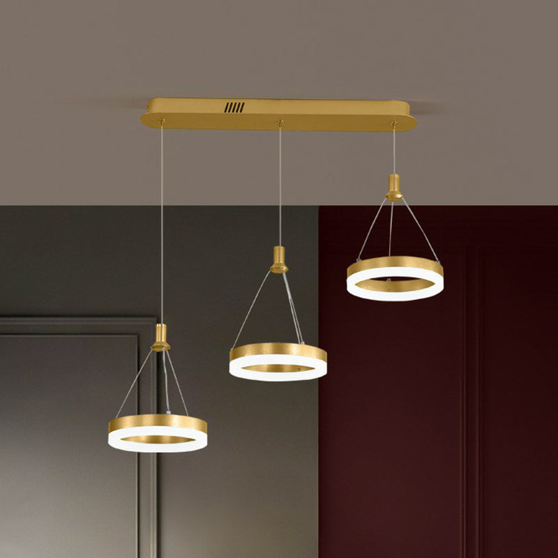 Moderne geometrische LED-Deckenleuchte – Metallic-Finish, 3 Glühbirnen – Esszimmerleuchte
