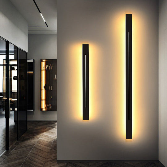 Modern Led Wall Light Fixture: Rectangular Linear Living Room Sconce Lighting