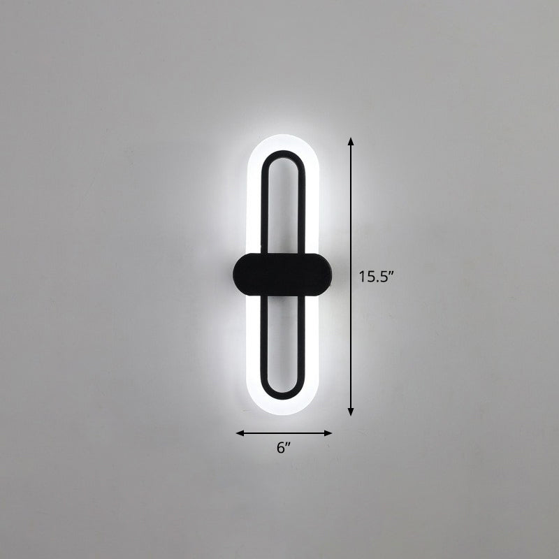 Modern Led Wall Sconce Light Fixture - Acrylic Black / Small White
