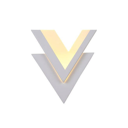 Modern V-Shaped Led Wall Sconce In White