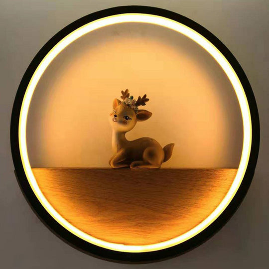 Modern Led Wall Sconce With Decorative Deer For Living Room