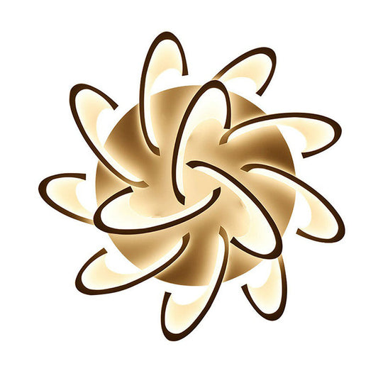 White Windmill Led Acrylic Flush Mount Ceiling Light For Living Room