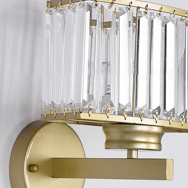 Modern Clear Crystal Wall Lamp With Gold Finish - Perfect For Hallway Lighting