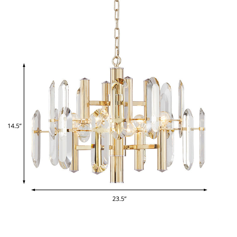 Modern Metal Frame Gold Chandelier Light Fixture 8/10 Lights 23.5’’/31.5’’ Wide