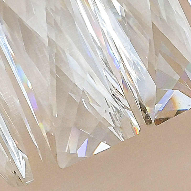 Modernist Clear Faceted Crystal Wall Mount 1 Light Brass For Living Room