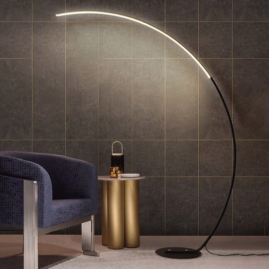 Modern Acrylic Floor Lamp: White Led Lighting For Living Room With Fishing Rod Stand