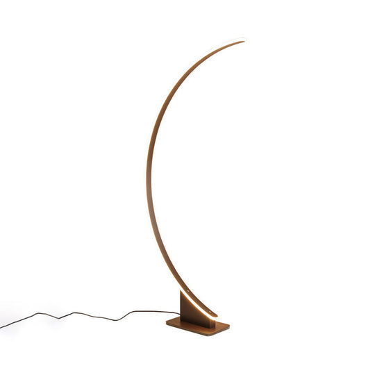 Nordic Style Bedside Led Standing Light With Metallic Curved Floor Lighting