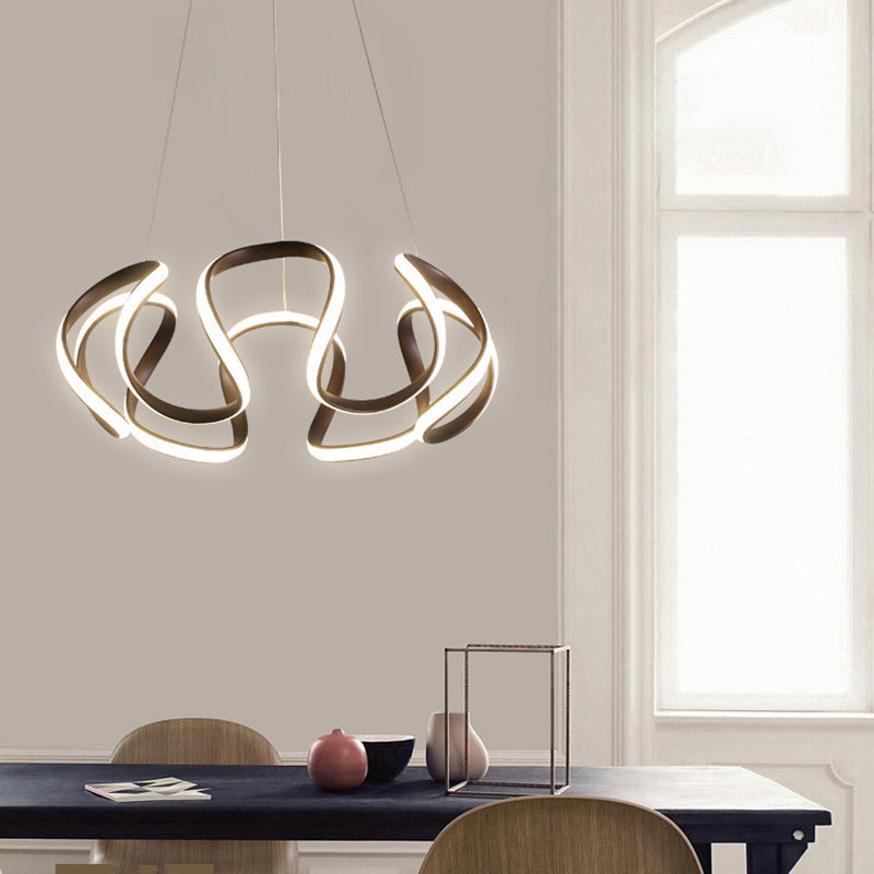 Minimalist Flower Chandelier: Acrylic Led Pendant Light For Living Room Coffee / Warm