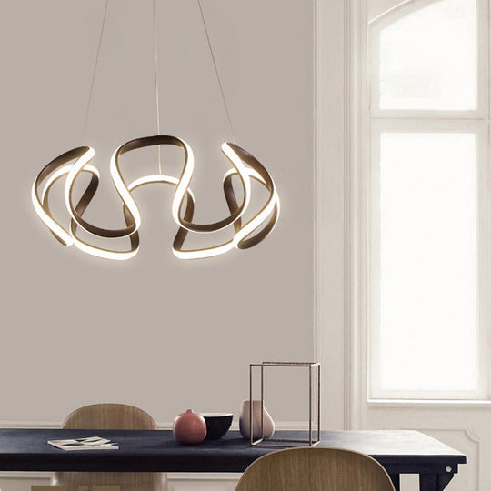 Minimalist Flower Chandelier: Acrylic Led Pendant Light For Living Room Coffee / Warm